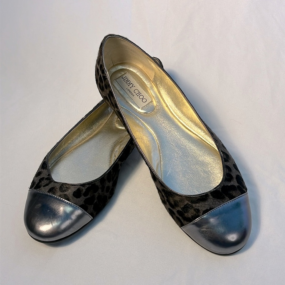 Jimmy Choo London Animal Leopard Print Size 40 Flats